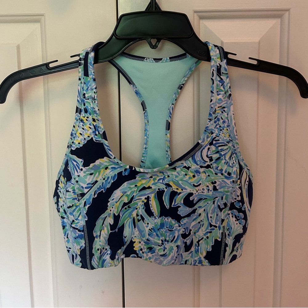 Lilly Pulitzer sports bra, blue and green, xsmall